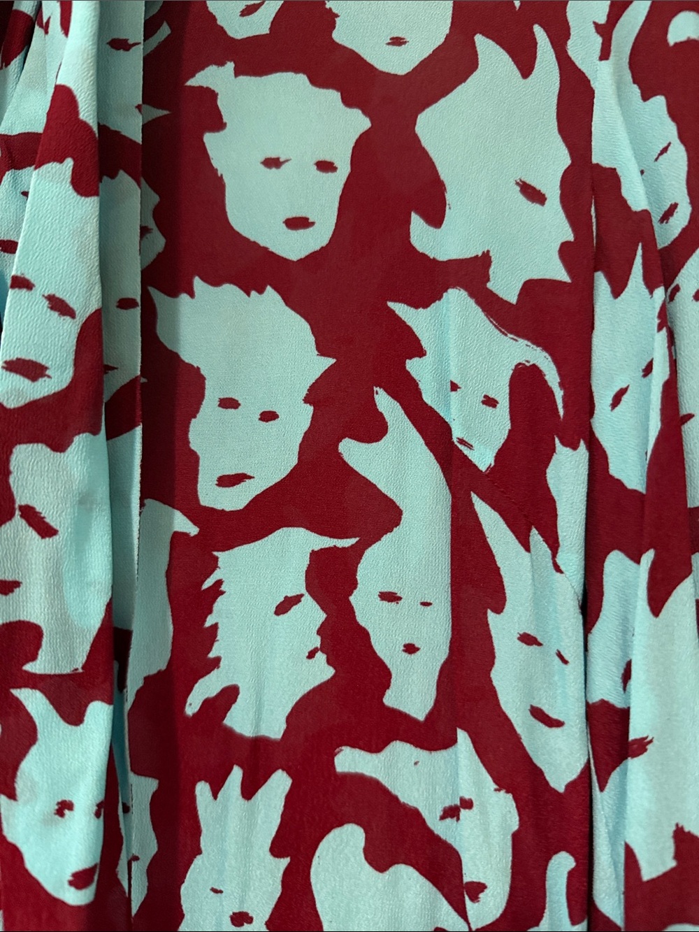Missoni Face Print Tie-Neck Maxi Dress in Teal and Pink - Picture 2 of 5